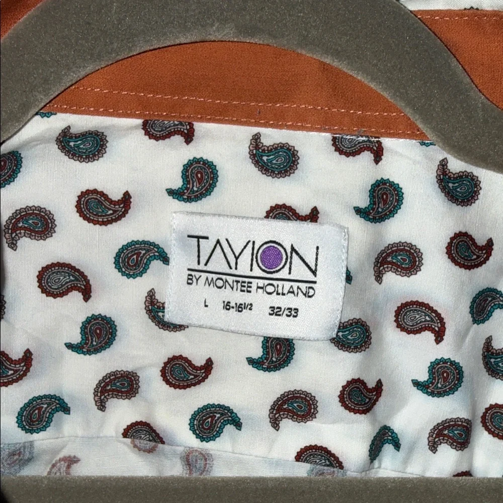 Tavion White Paisley Print Men's Dress Shirt